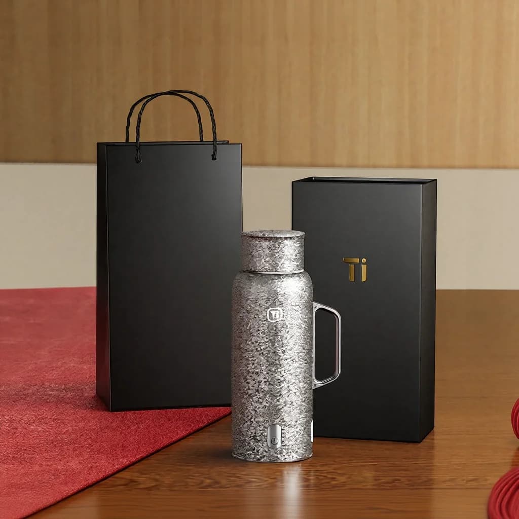 Чашка из чистого титана с термодисплеем, 601-700ml
