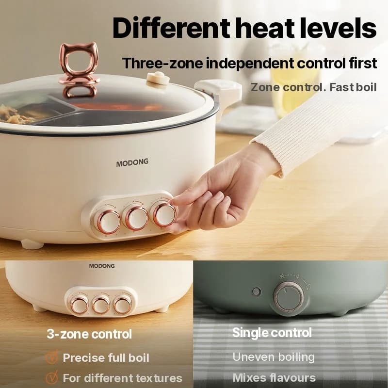 Электрический хот-пот с перегородкой 6L-8L, 220V, 5-6 человек