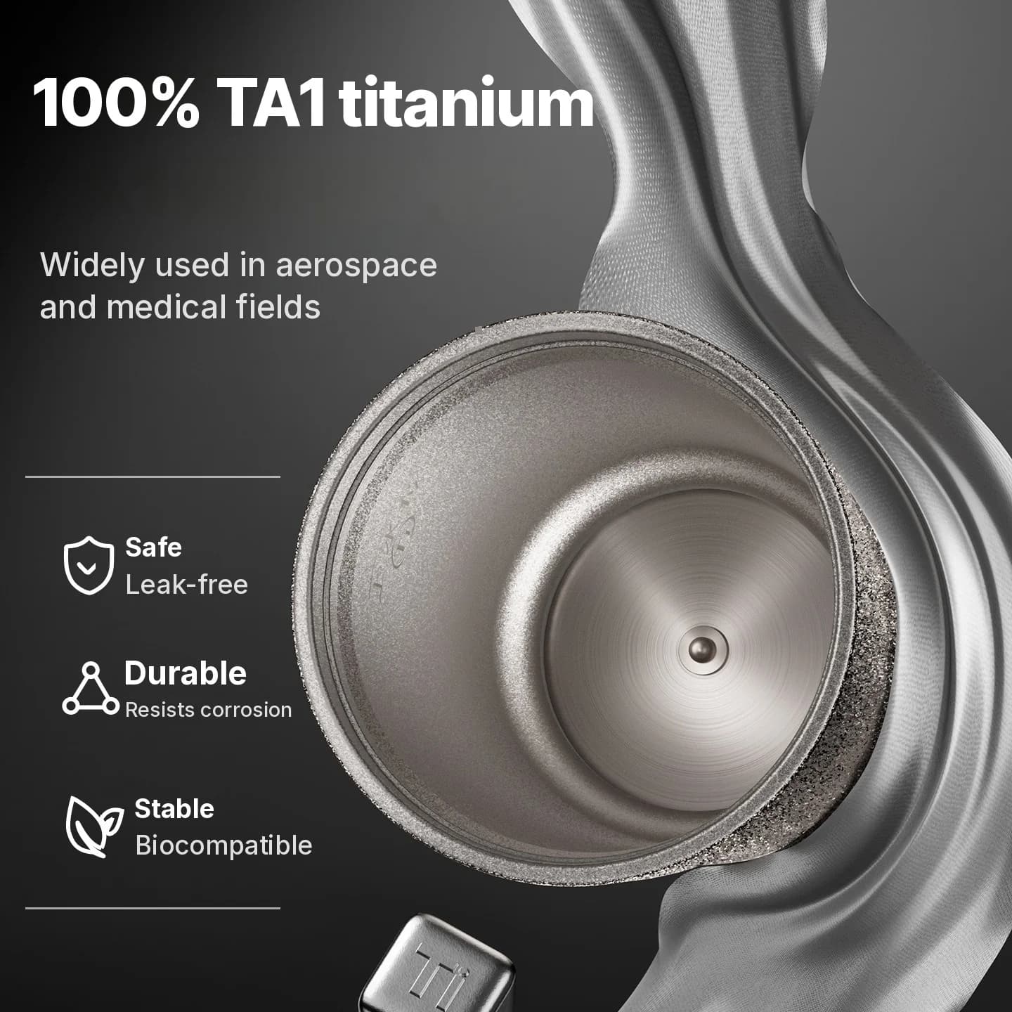 Портативная титановая электрическая чашка с подогревом 400ml, индикация температуры