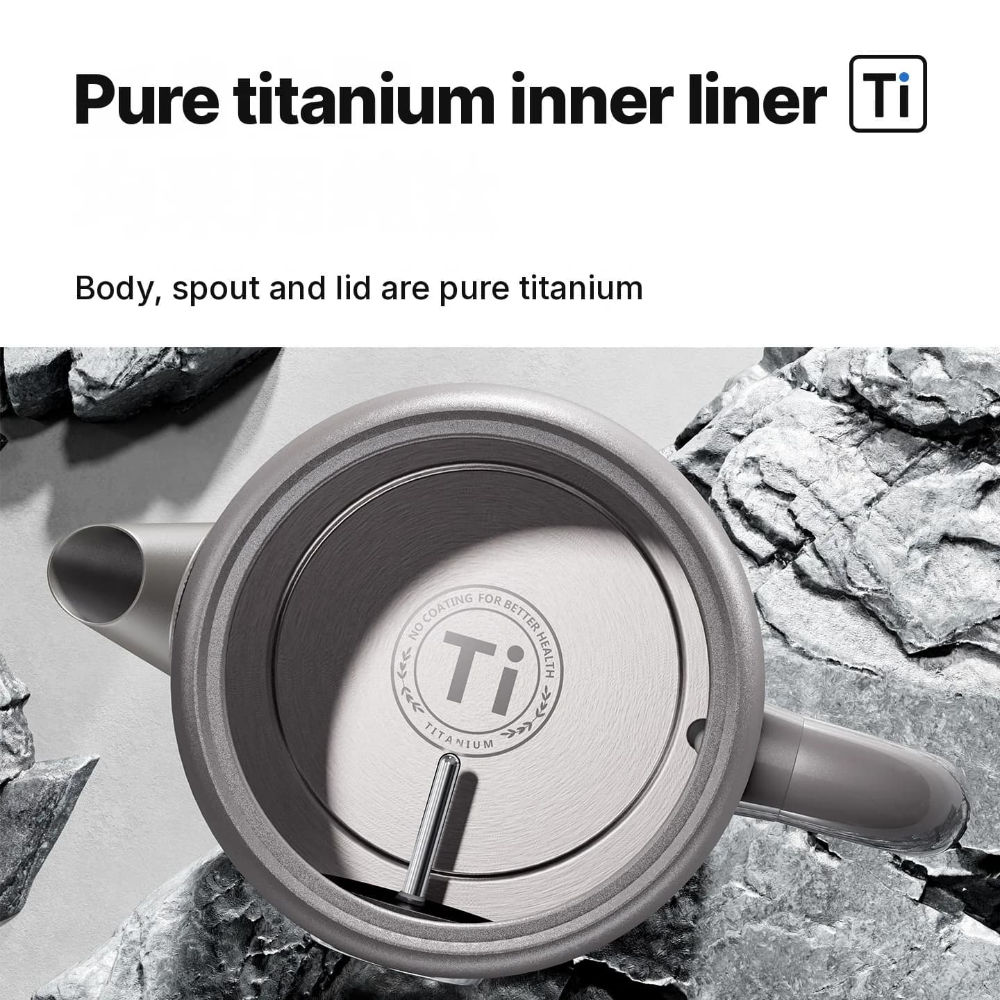 Электрический чайник из чистого титана 1.8L с индикатором температуры