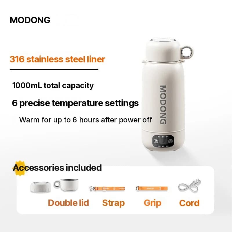 Портативный электрический дорожный чайник 1L 304 or 316 Stainless Steel
