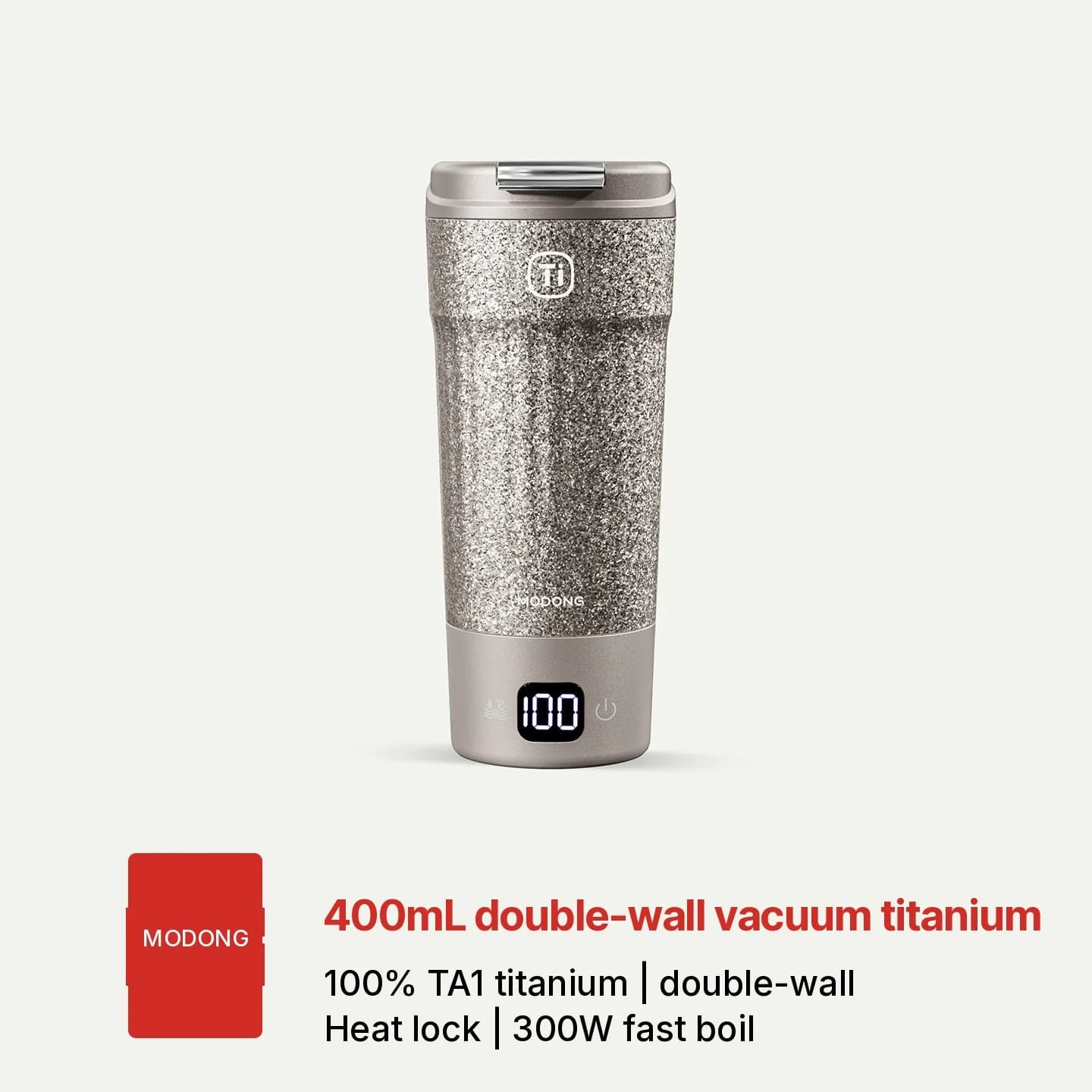 Титановая электрическая дорожная кружка 400ml с дисплеем температуры