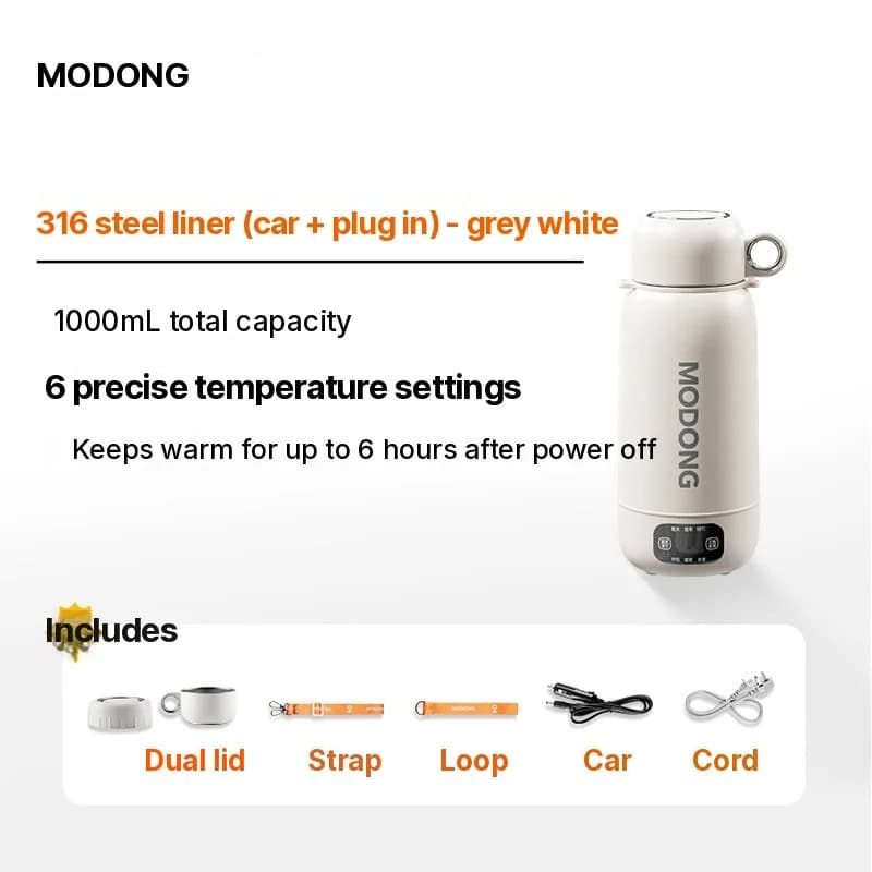 Портативный электрический дорожный чайник 1L 304 or 316 Stainless Steel