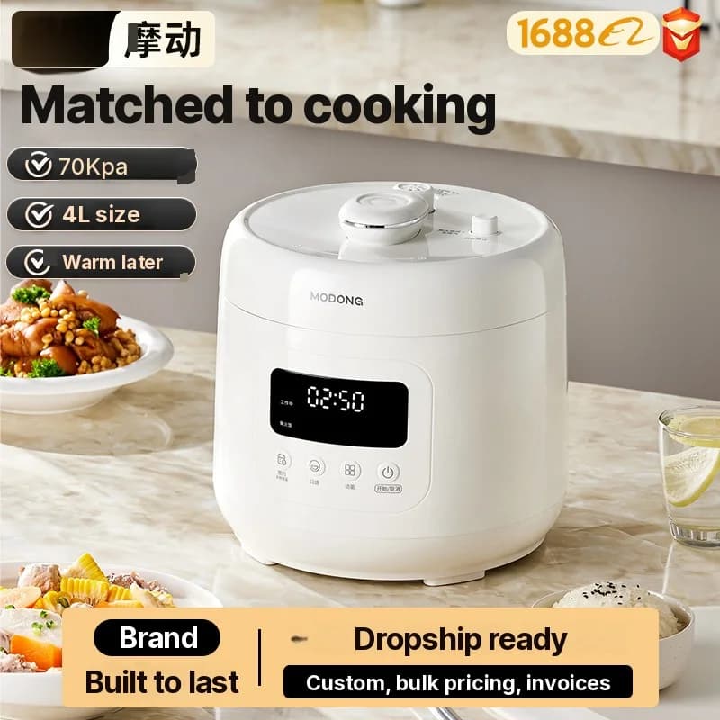 Электрическая скороварка 4L с керамической чашей, 800W, таймер 17-24H