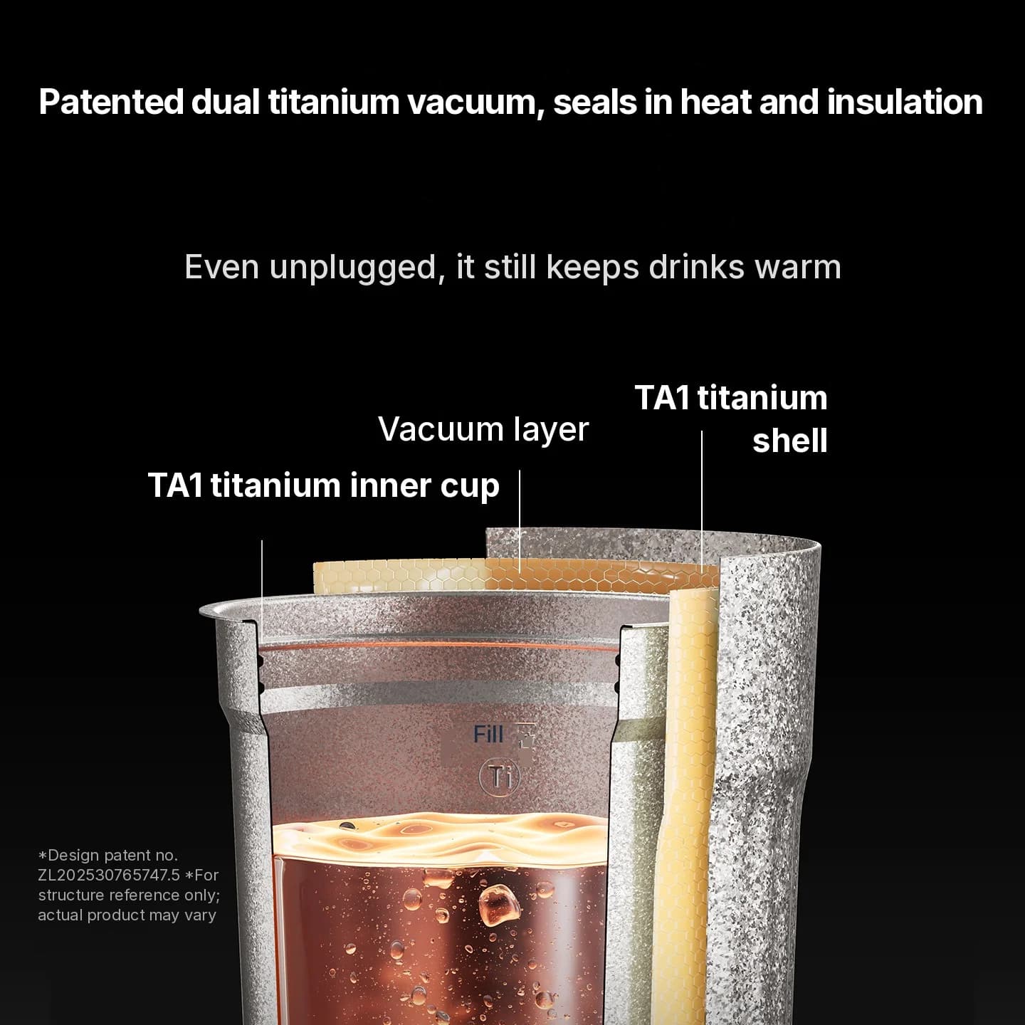 Титановая электрическая дорожная кружка 400ml с дисплеем температуры