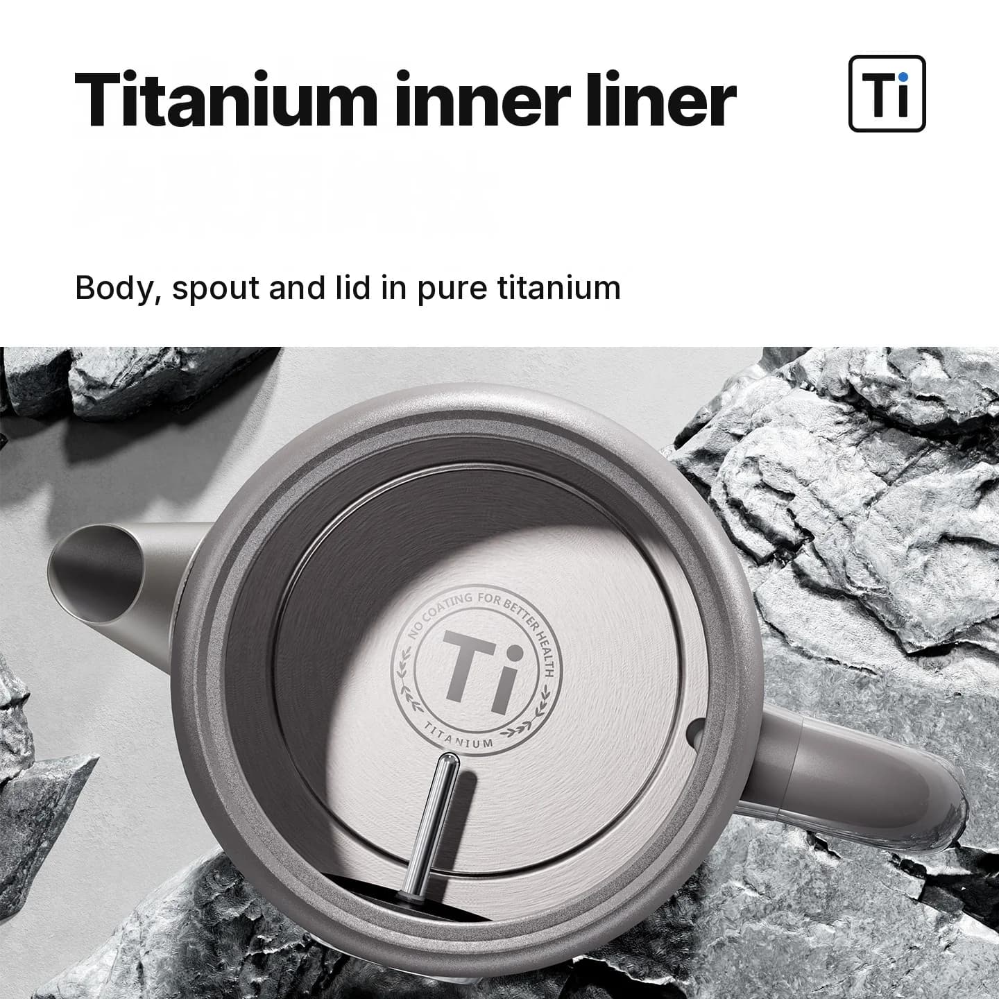 Электрический чайник из чистого титана 1.8L с дисплеем температуры