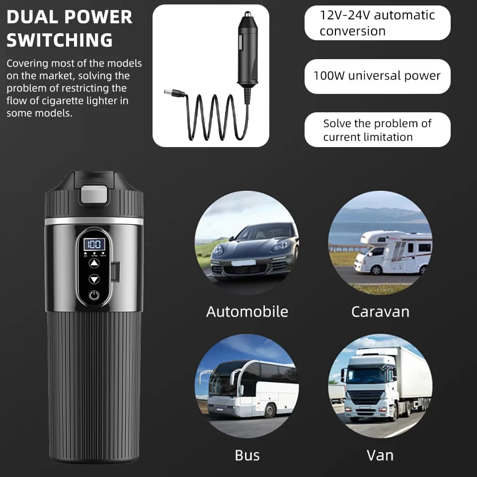 Электрическая чашка с подогревом 500ml 12V/24V