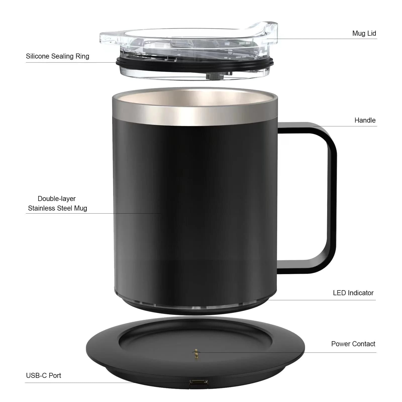 Подогреваемая кофейная кружка USB 12oz