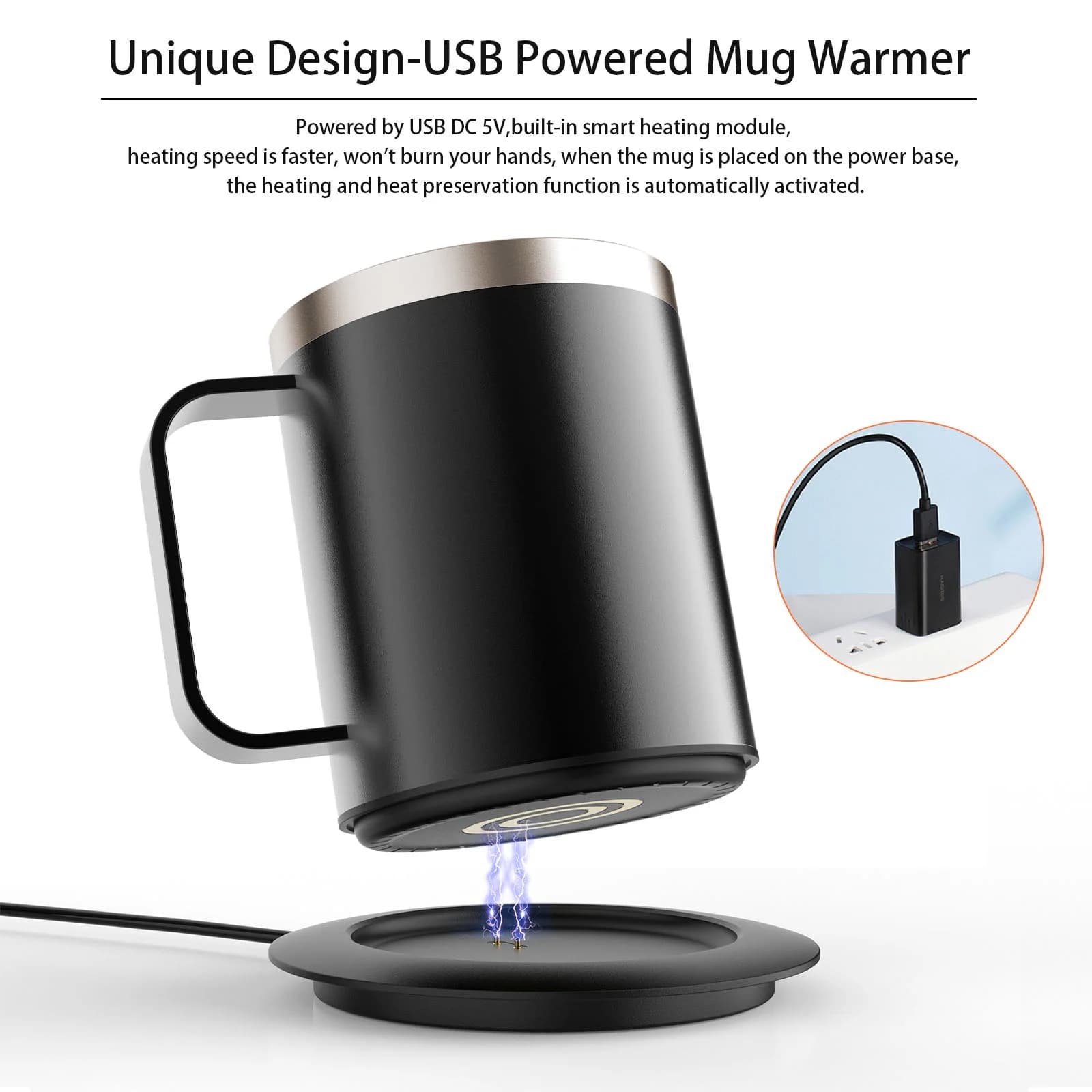 Подогреваемая кофейная кружка USB 12oz